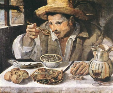 Annibale Carracci Painting - The Beaneater Baroque Annibale Carracci